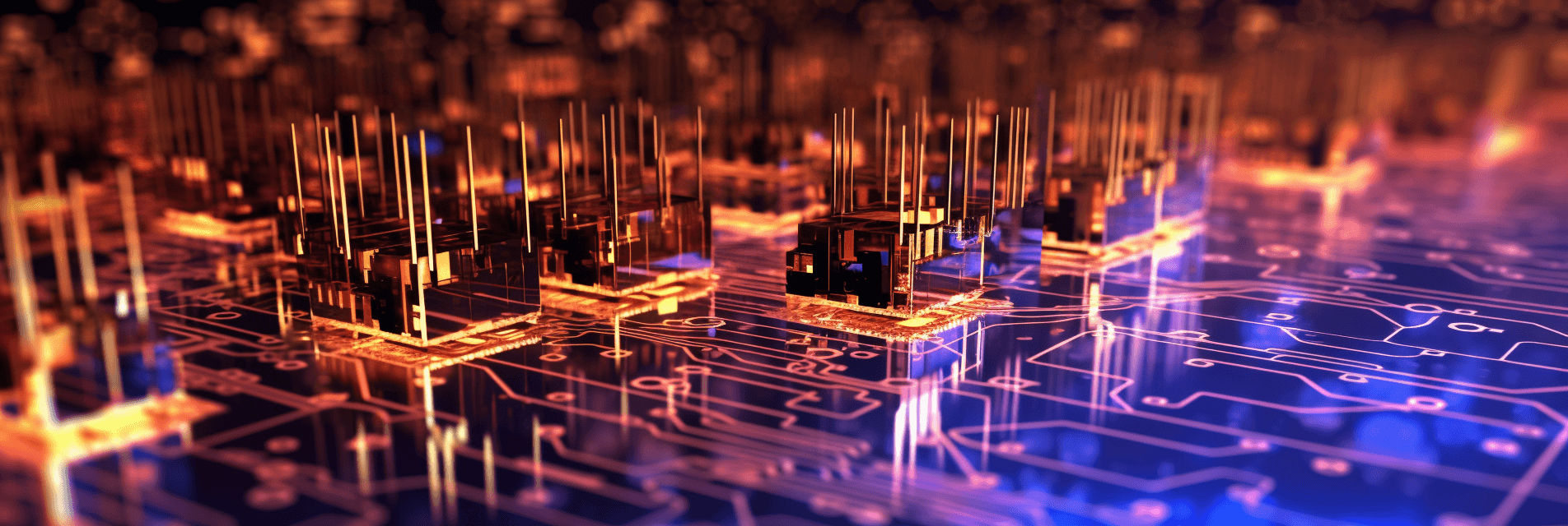 Closeup of computer pcb